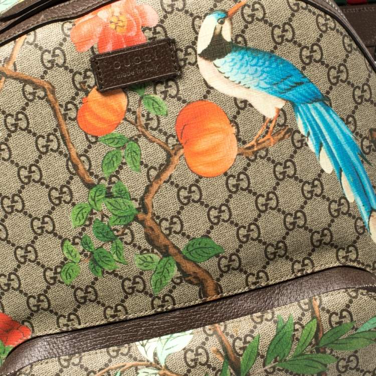Pre Owned Gucci Multicolor GG Supreme Tian Print Canvas and Leather Backpack