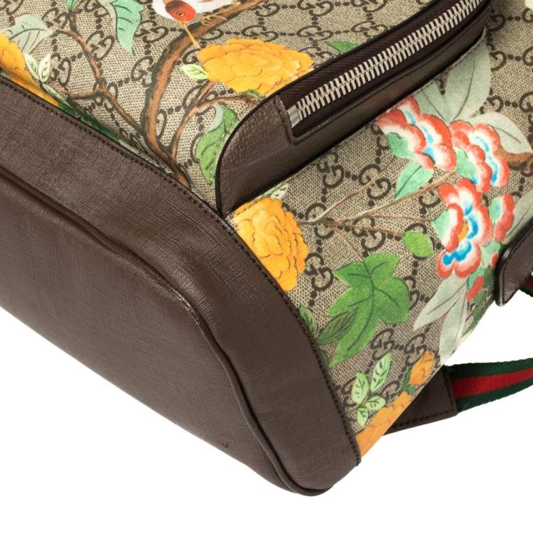 Pre Owned Gucci Multicolor GG Supreme Tian Print Canvas and Leather Backpack