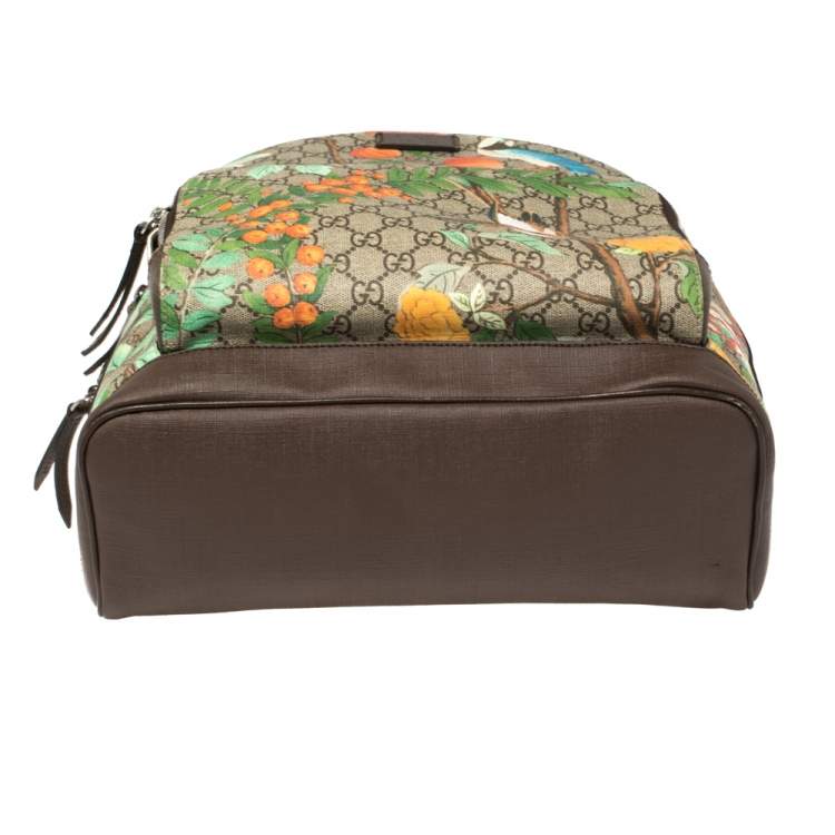 Pre Owned Gucci Multicolor GG Supreme Tian Print Canvas and Leather Backpack