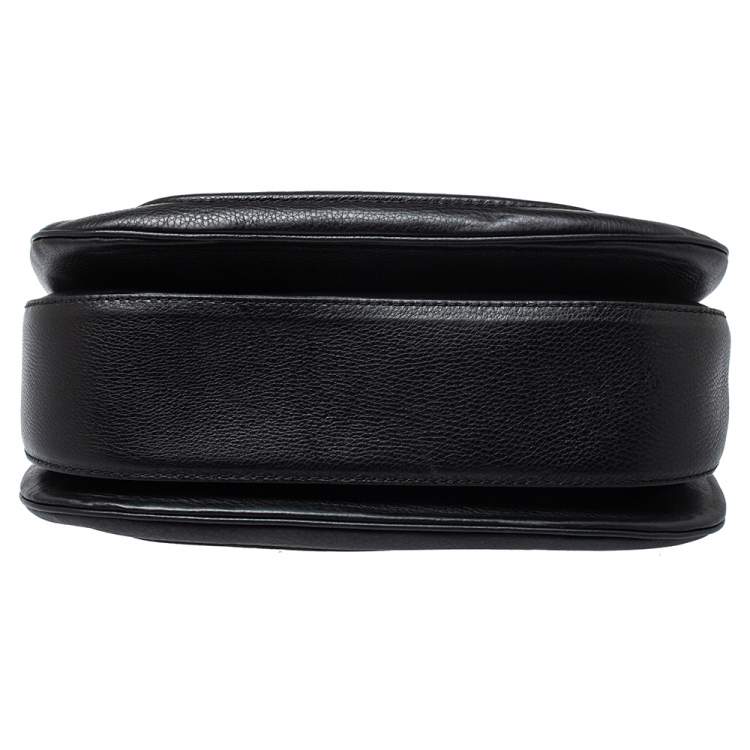 Pre Owned Gucci Black Leather Large New Bamboo Tassel Top Handle Bag