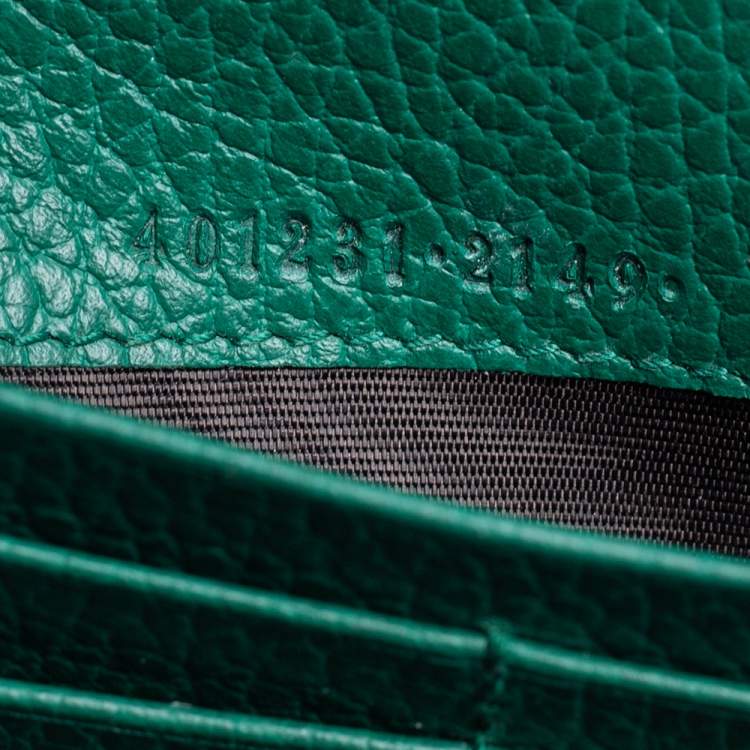 Pre Owned Gucci Green Leather Dionysus Wallet On Chain
