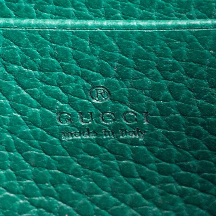 Pre Owned Gucci Green Leather Dionysus Wallet On Chain