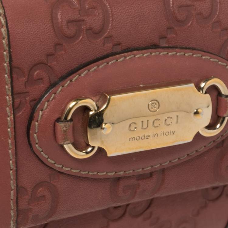 Pre Owned Gucci Pink Guccissima Leather French Wallet