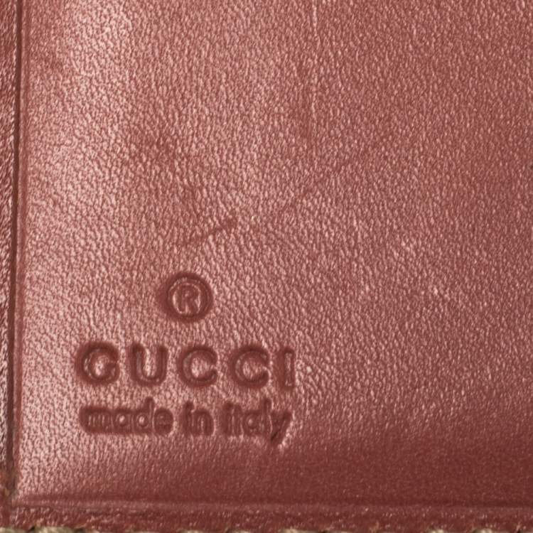 Pre Owned Gucci Pink Guccissima Leather French Wallet