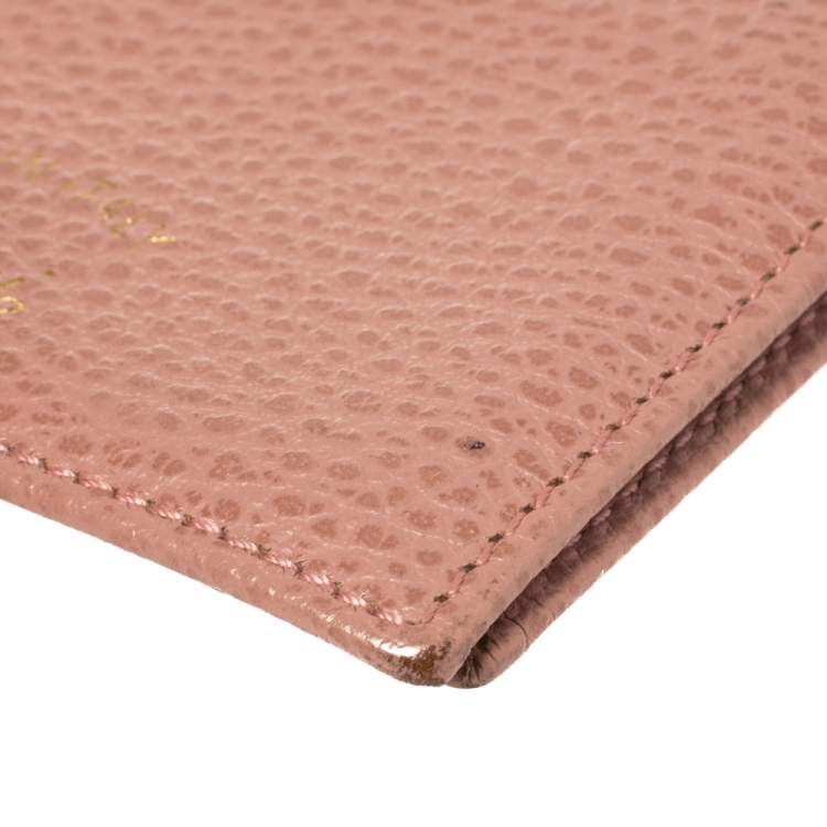 Pre Owned Gucci Pink Leather Card Holder