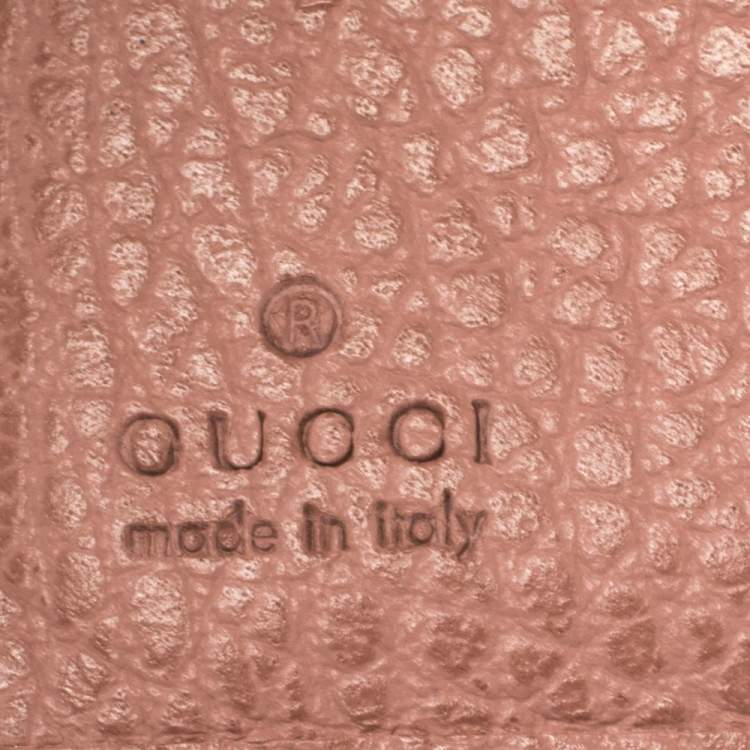 Pre Owned Gucci Pink Leather Card Holder