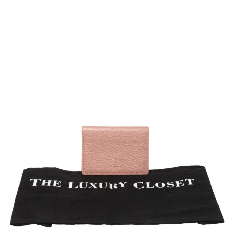 Pre Owned Gucci Pink Leather Card Holder