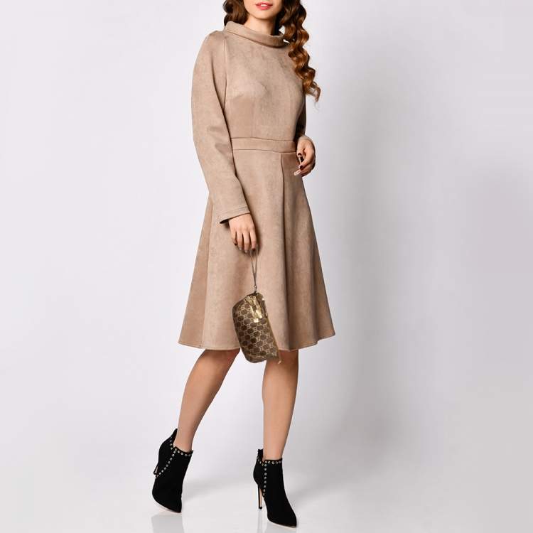 Pre Owned Gucci Brown GG Nylon and Leather Princy Wristlet Clutch