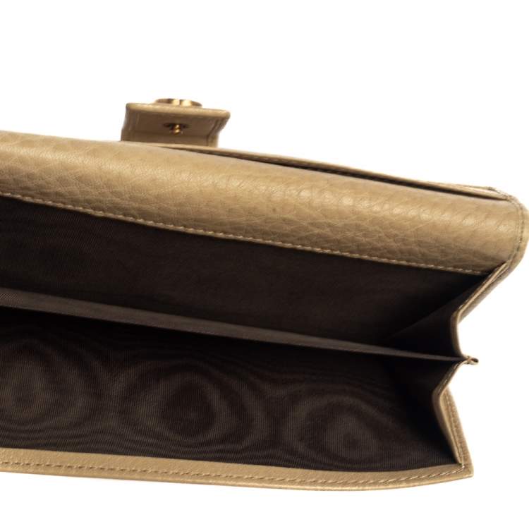 Pre Owned Gucci Beige Leather Interlocking G Continental Wallet