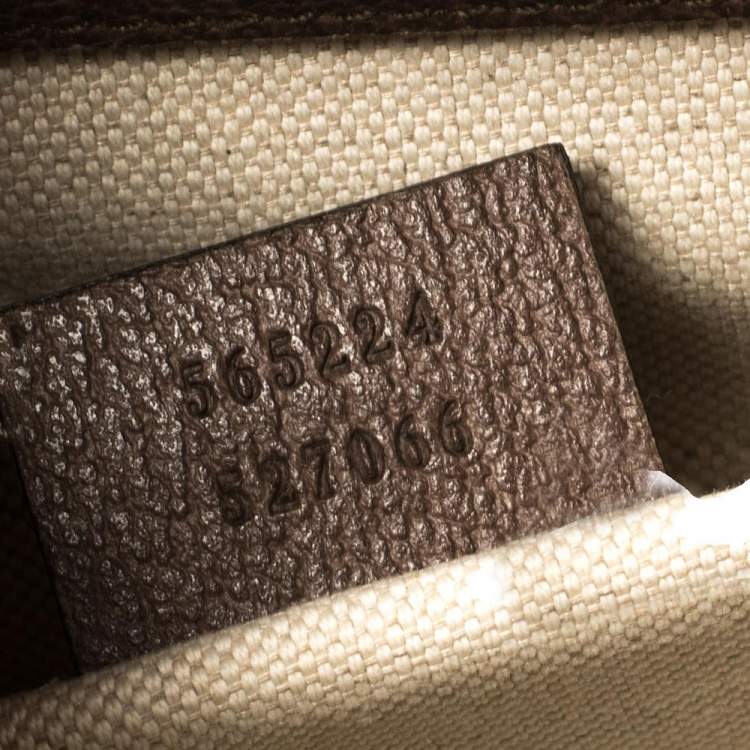 Pre Owned Gucci Beige/Ebony GG Supreme Canvas and Leather Ophidia Boston Bag
