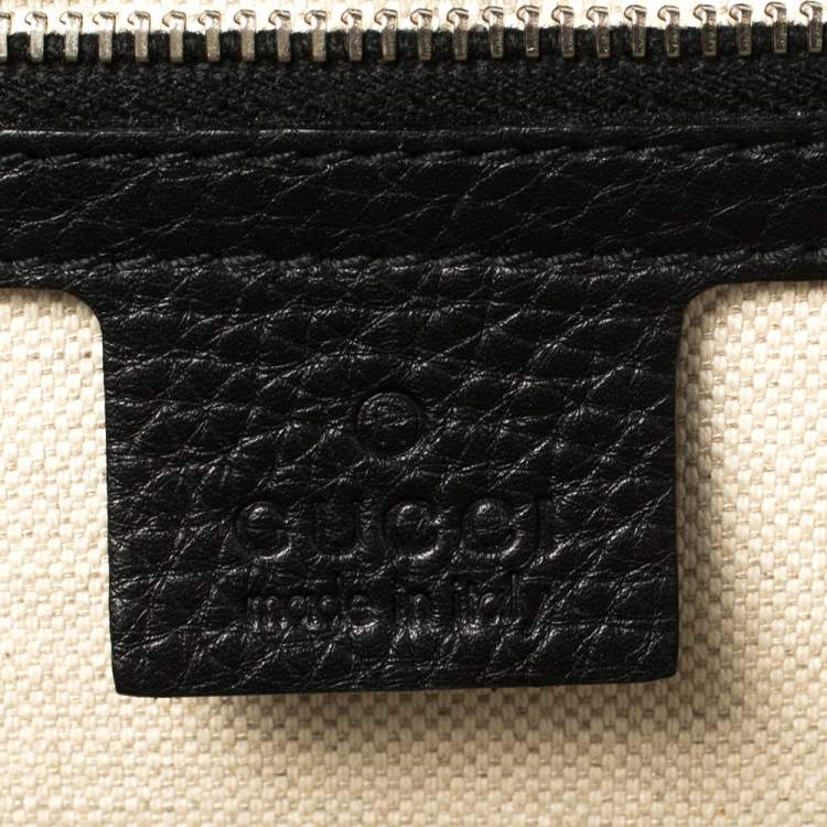 Pre Owned Gucci Black GG Neoprene and Leather Large New Bamboo Tassel Top Handle Bag
