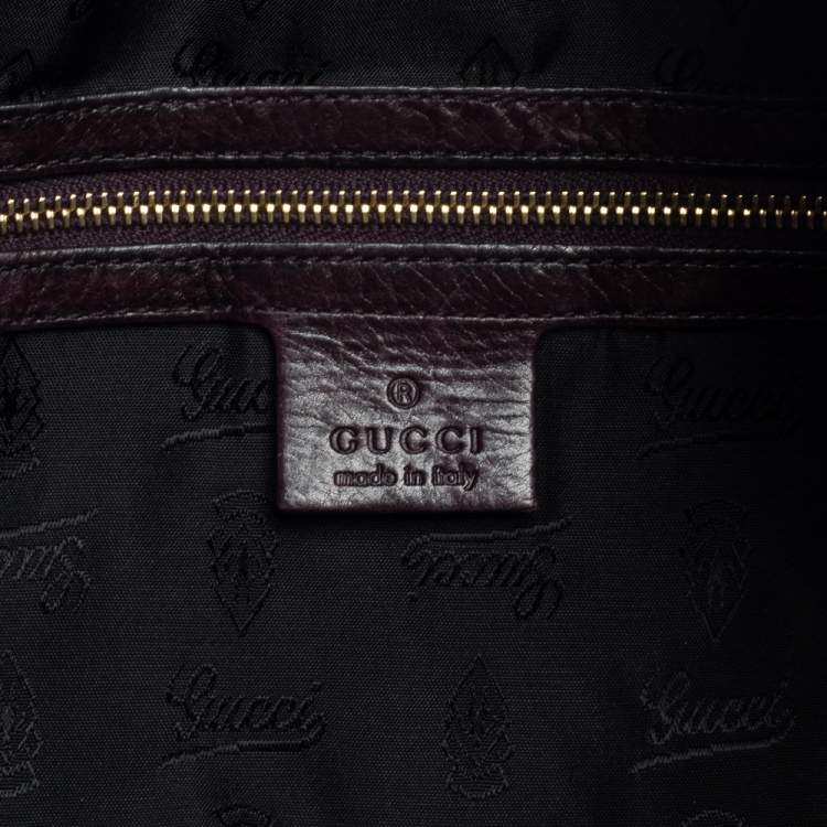 Pre Owned Gucci Burgundy Leather Large Hysteria Tote