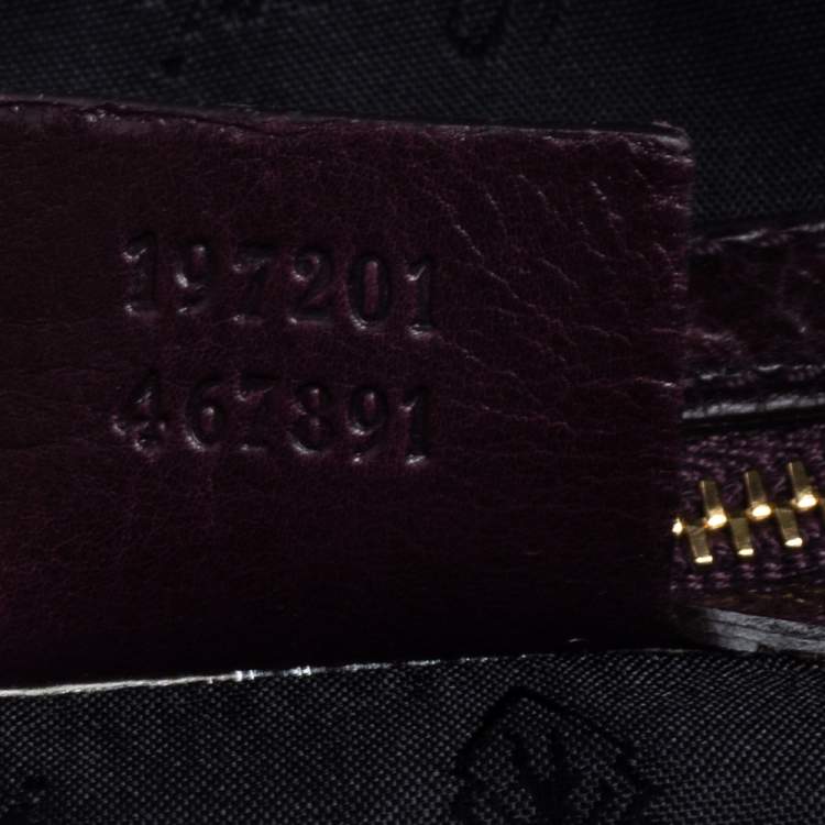 Pre Owned Gucci Burgundy Leather Large Hysteria Tote