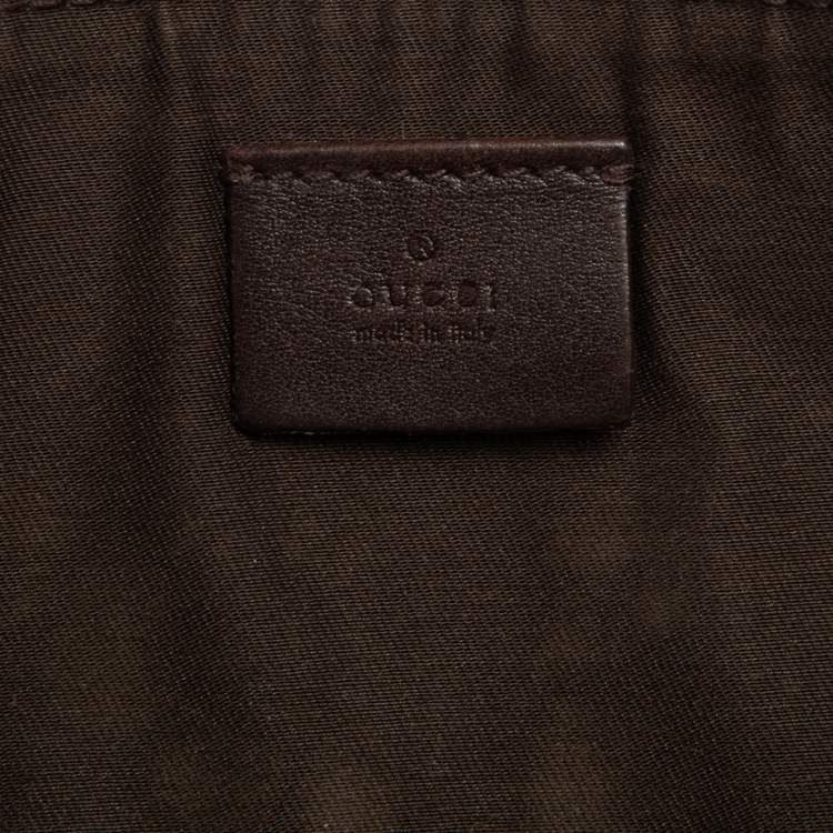 Pre Owned Gucci Dark Brown Guccissima Leather Zip Pouch
