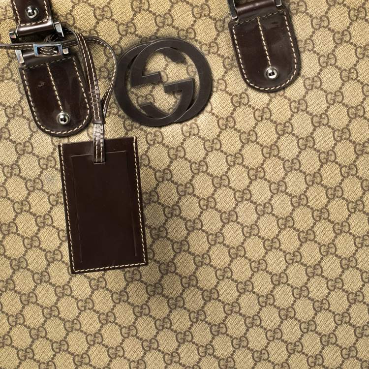 Pre Owned Gucci GG Supreme Interlocking G Garment Hard Case Travel Bag