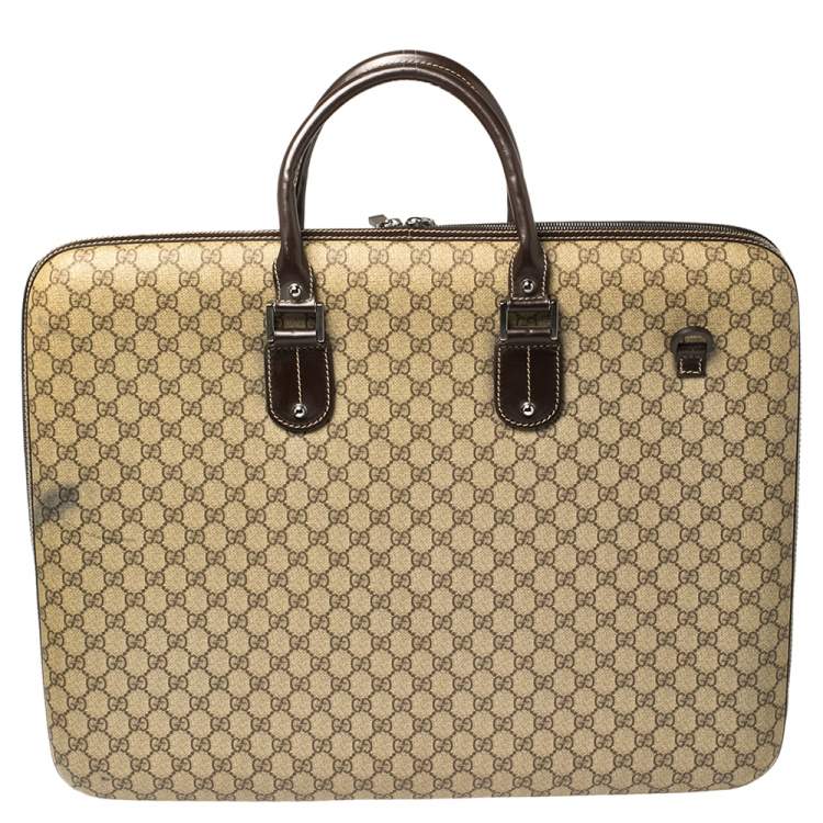 Pre Owned Gucci GG Supreme Interlocking G Garment Hard Case Travel Bag