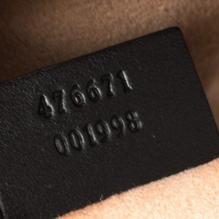 Pre Owned Gucci Black Matelassé Leather GG Marmont Backpack