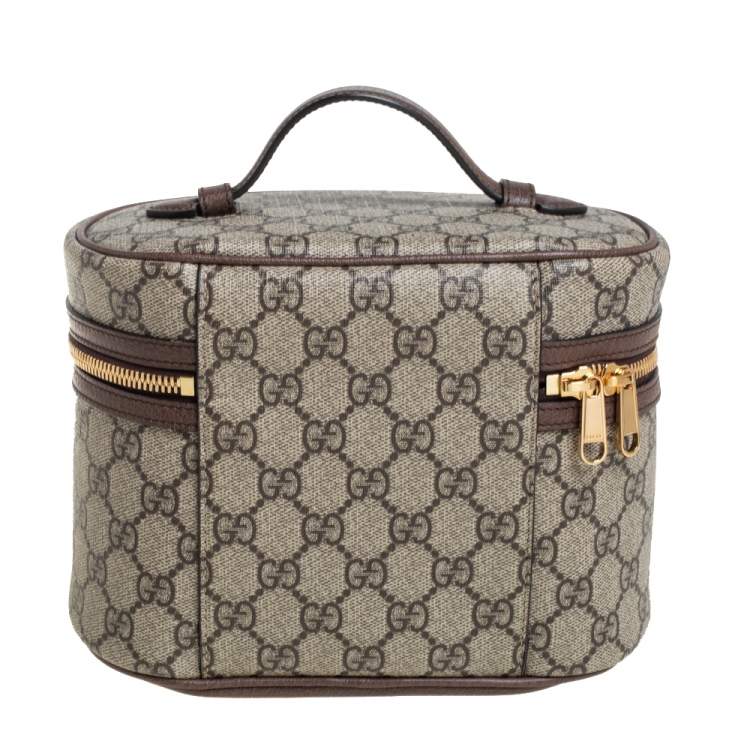 Pre Owned Gucci Beige/Brown GG Coated Canvas Ophidia Cosmetic Case