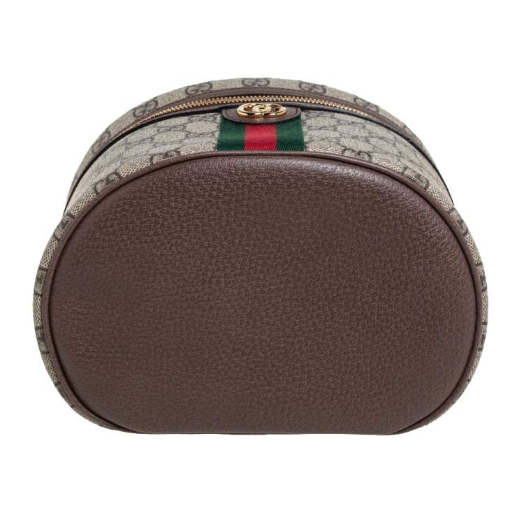 Pre Owned Gucci Beige/Brown GG Coated Canvas Ophidia Cosmetic Case