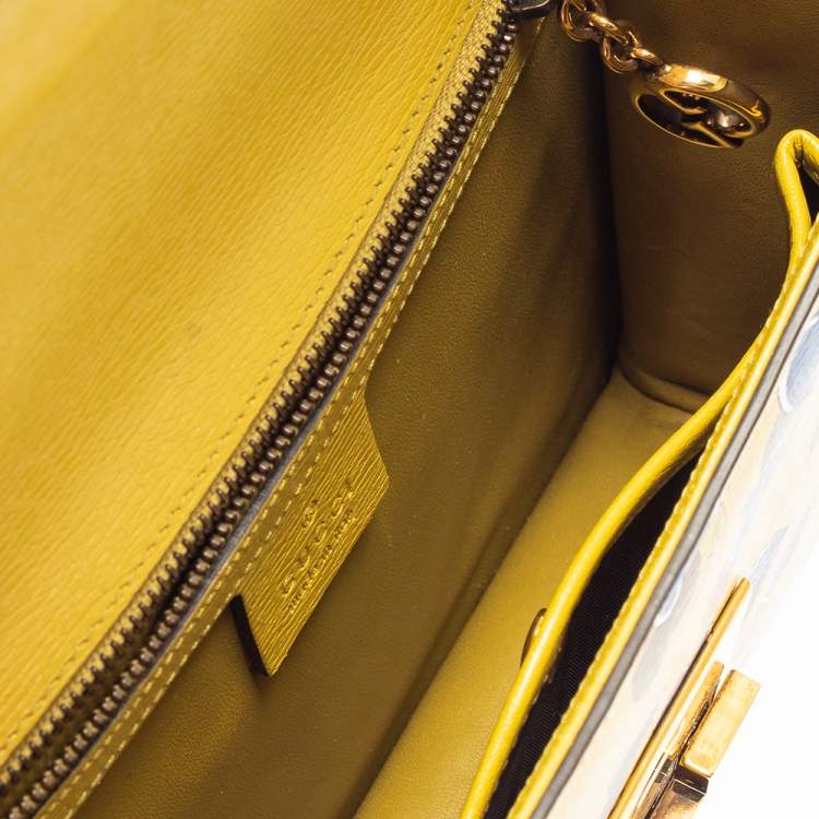 Pre Owned Gucci Green Leather Shanghai Heartbeat Top Handle Bag