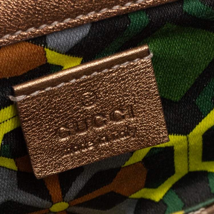 Pre Owned Gucci Beige/Gold GG Canvas and Leather Continental Wallet