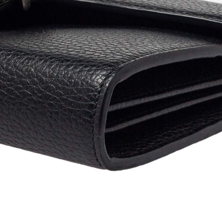 Pre Owned Gucci Black Leather Dionysus Wallet On Chain