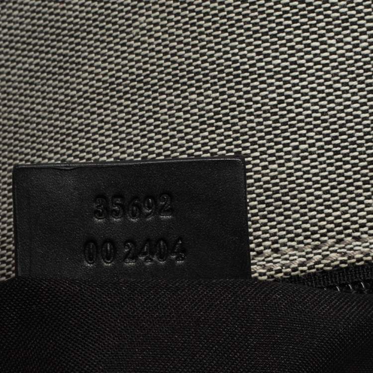مملوكة مسبقًا Gucci Grey/Black Canvas Bamboo Top Handle Bag