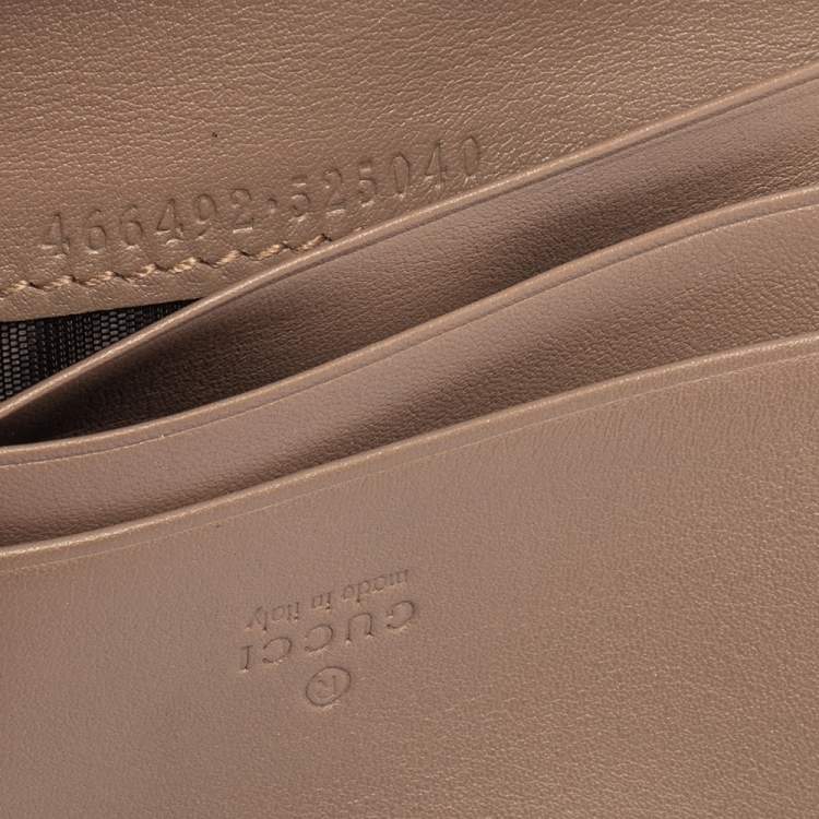 Pre Owned Gucci Pink Matelassé Leather GG Marmont Card Case