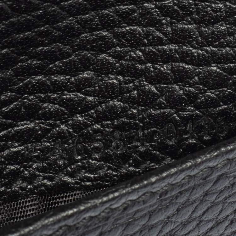 Pre Owned Gucci Black Leather GG Marmont Wallet