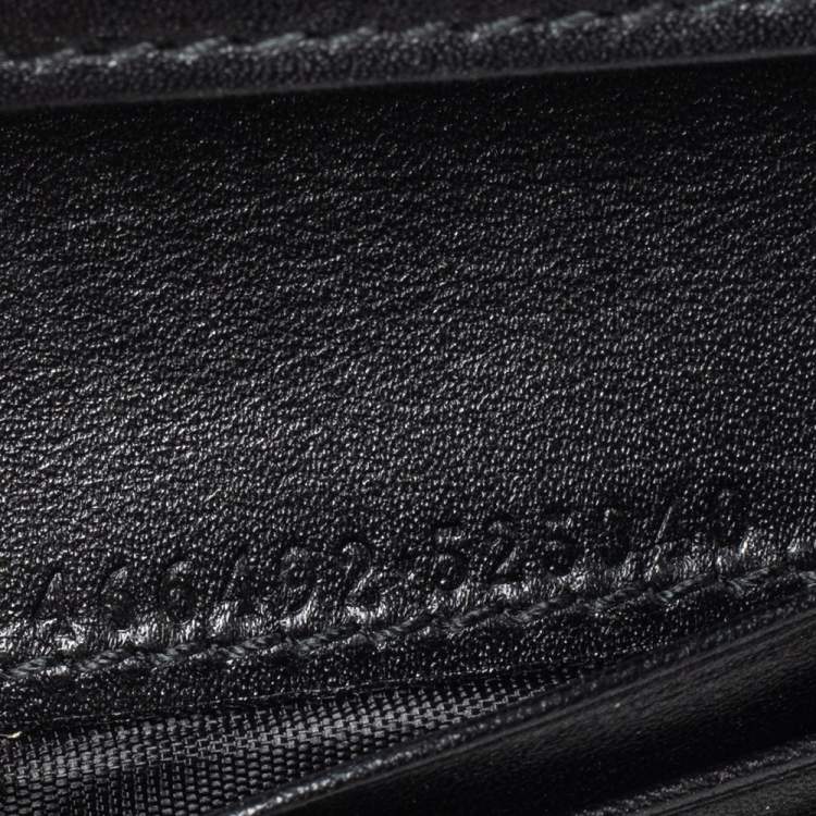 Pre Owned Gucci Black Leather Cicada GG Marmont Card Case