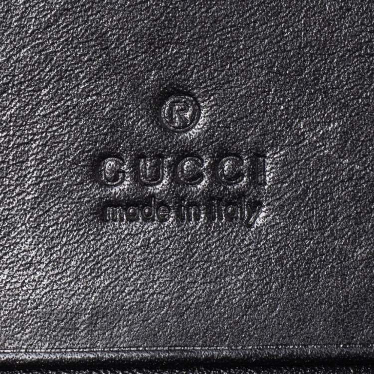 Pre Owned Gucci Black Leather Cicada GG Marmont Card Case