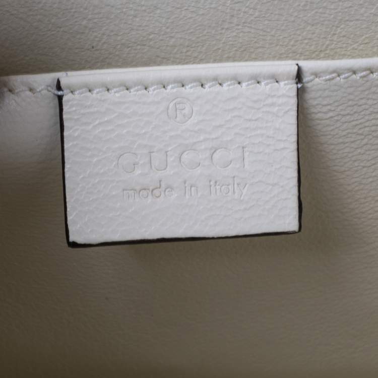 Pre Owned Gucci Ivory Plexiglas Mini Sylvie 1969 Top Handle Bag