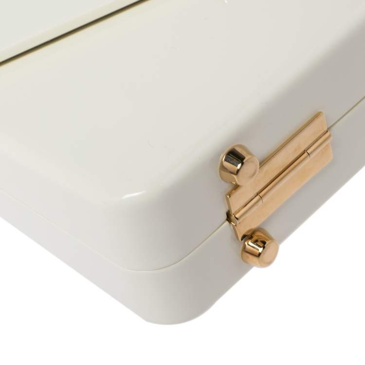 Pre Owned Gucci Ivory Plexiglas Mini Sylvie 1969 Top Handle Bag