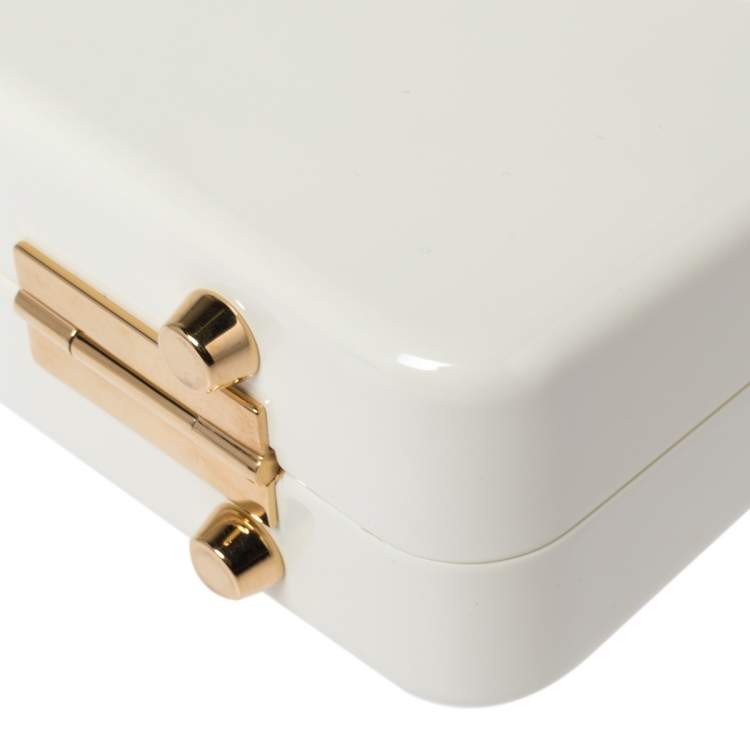 Pre Owned Gucci Ivory Plexiglas Mini Sylvie 1969 Top Handle Bag