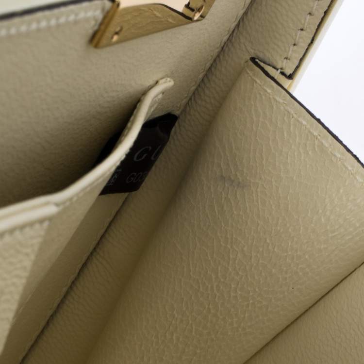 Pre Owned Gucci Ivory Plexiglas Mini Sylvie 1969 Top Handle Bag