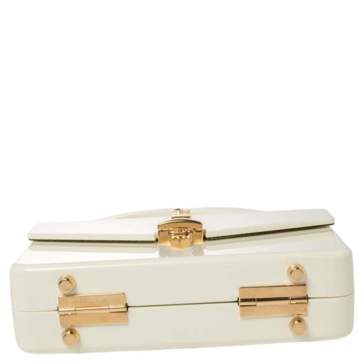 Pre Owned Gucci Ivory Plexiglas Mini Sylvie 1969 Top Handle Bag