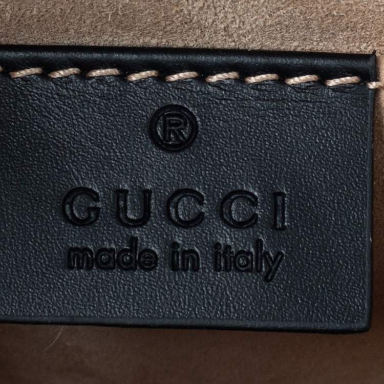 Pre Owned Gucci Black Leather Mini Sylvie Top Handle Bag