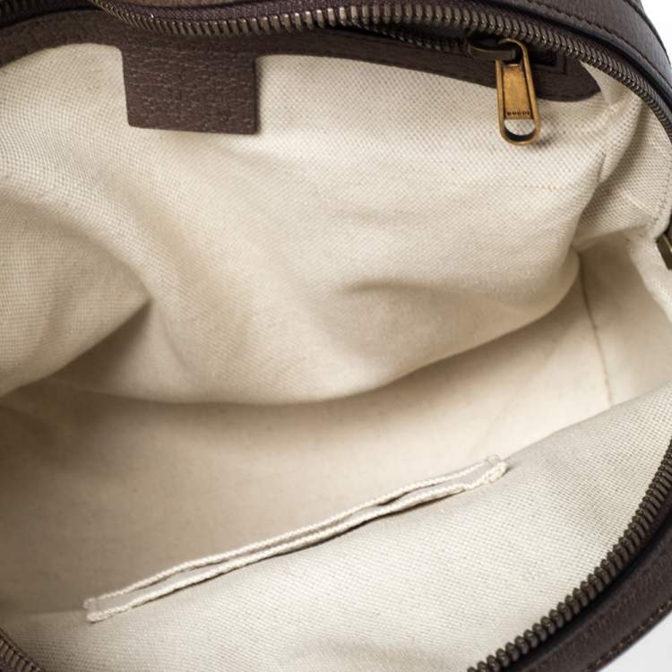 Pre Owned Gucci Beige/Ebony GG Supreme Coated Canvas and Leather Small Ophidia Backpack