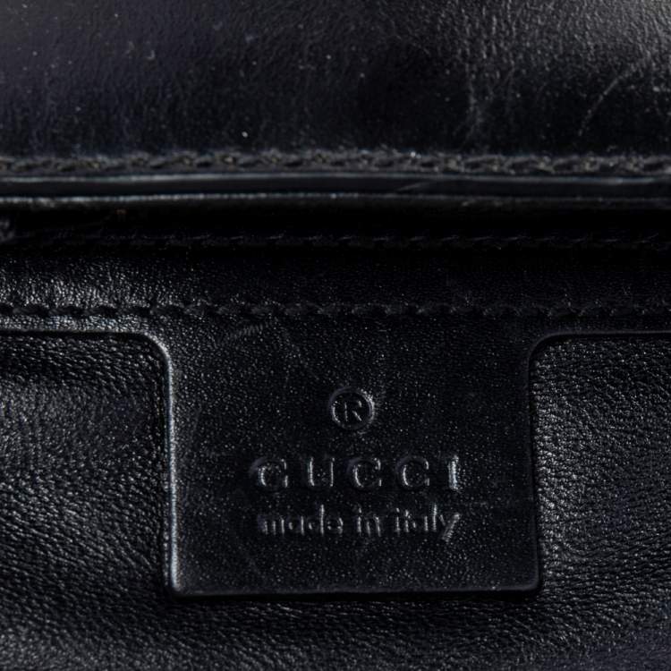 Pre Owned Gucci Black Leather Lady Buckle Tote