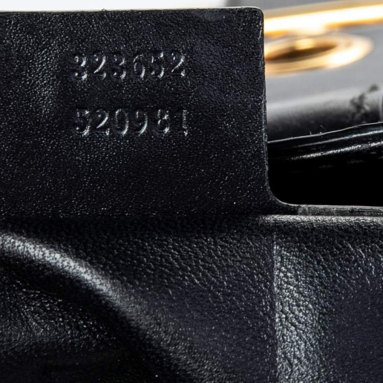 Pre Owned Gucci Black Leather Lady Buckle Tote