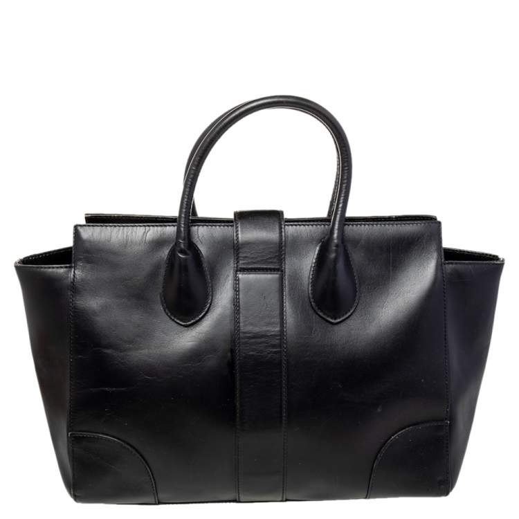 Pre Owned Gucci Black Leather Lady Buckle Tote