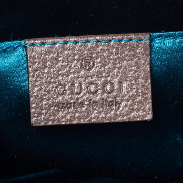 Pre Owned Gucci Beige/Ebony GG Supreme Canvas and Leather Small Ophidia Shoulder Bag