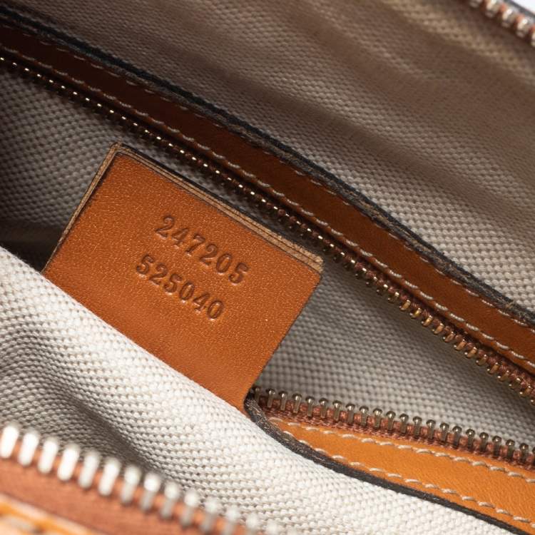 Pre Owned Gucci Brown/Beige GG Canvas Medium Vintage Web Boston Bag