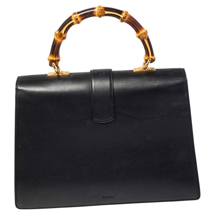 Pre Owned Gucci Tri Color Leather Large Dionysus Bamboo Top Handle Bag