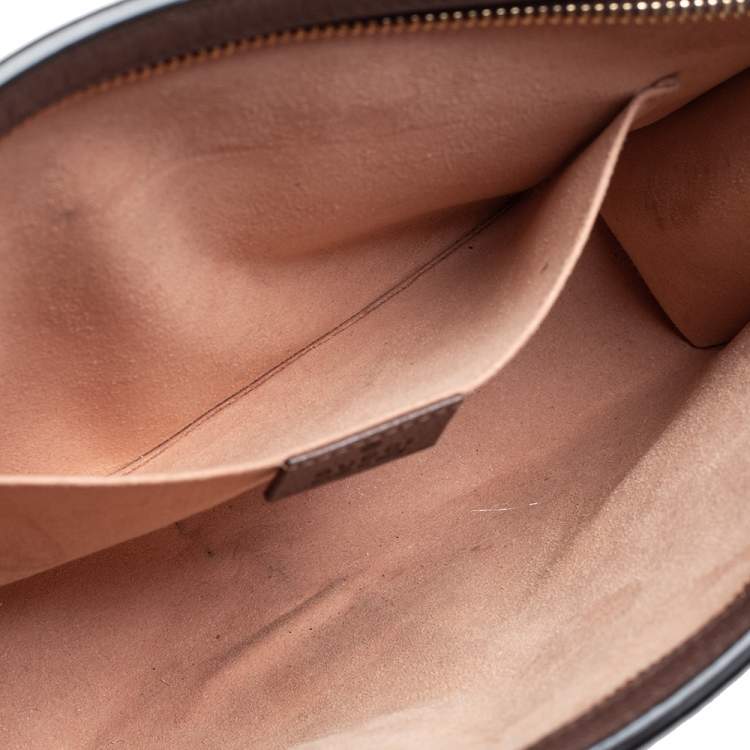 Pre Owned Gucci Beige/Brown GG Supreme Canvas and Leather Ophidia Pouch