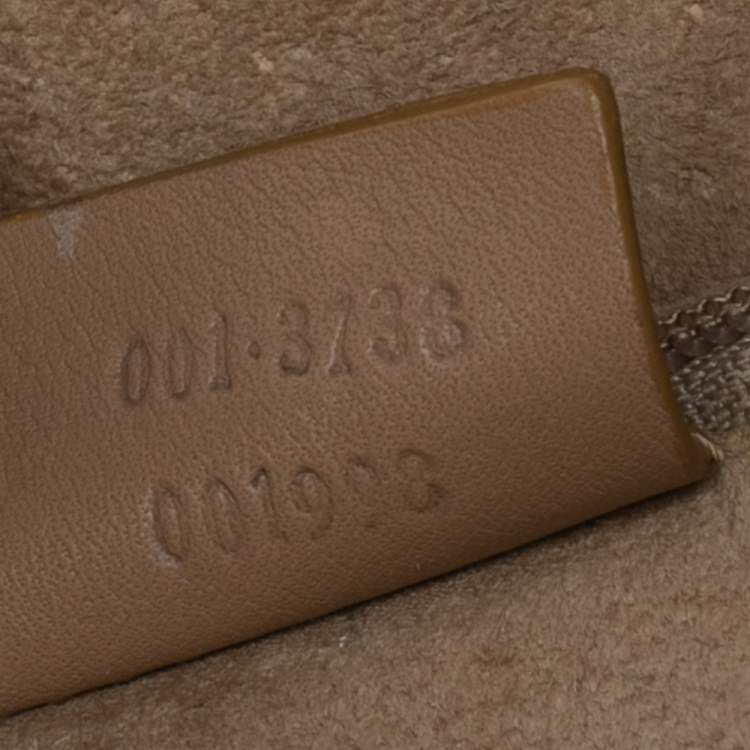 Pre Owned Gucci Beige Leather Ring Top Handle Bag