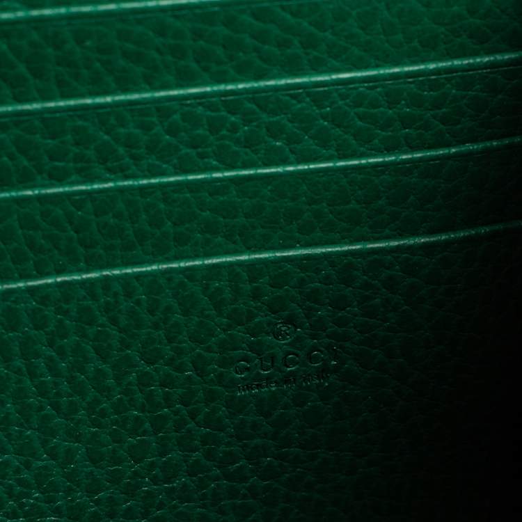 Pre Owned Gucci Green Leather Dionysus Wallet On Chain