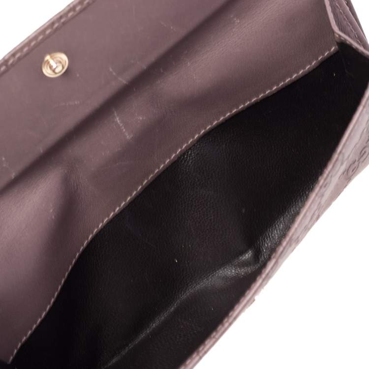 Pre Owned Gucci Old Rose Guccissima Leather Trademark Continental Wallet