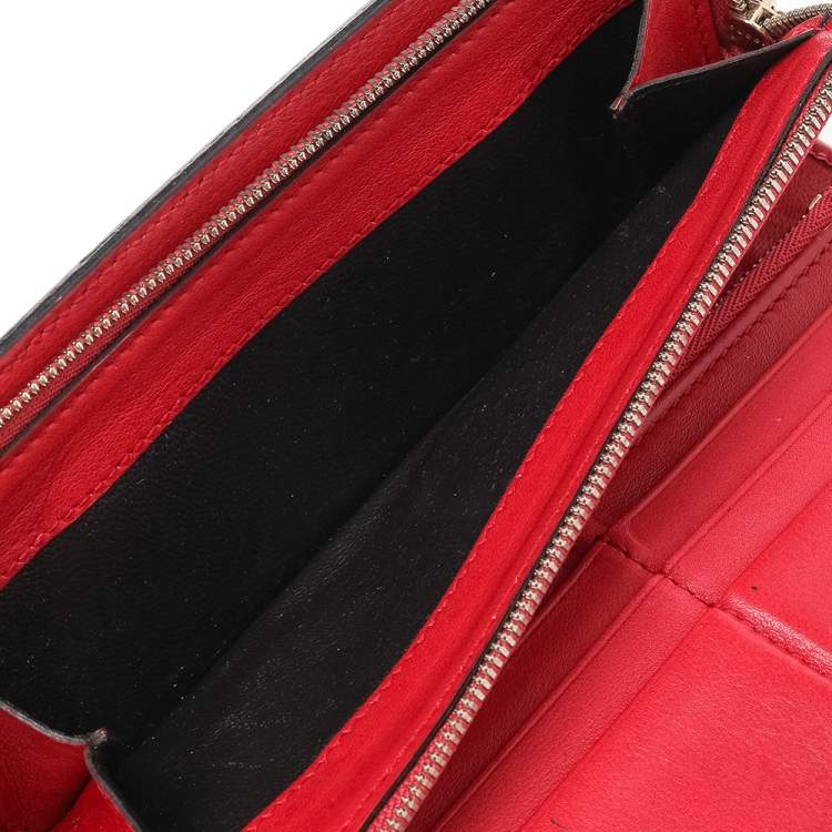 Pre Owned Gucci Red Microguccissima Leather Bifold Wallet