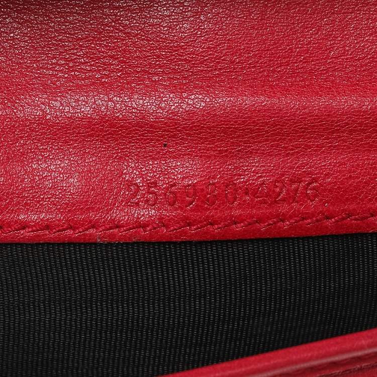 Pre Owned Gucci Red Microguccissima Leather Bifold Wallet